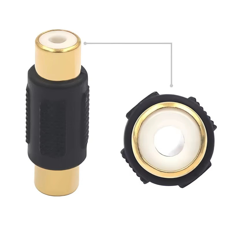 OULLX RCA Audio-Konverter Stereo-Stecker Buchse-zu-Buchse Koppler in Gold und Gelb - Bild 3