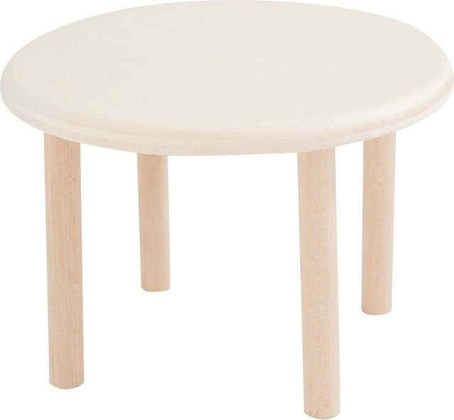 VBS Miniatur-Tisch Rund Sperrholz Beige - Bild 1