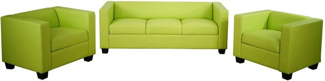 MCW Sofagarnitur Lille in Hellgrün aus Kunstleder mit 3er Sofa und 2 Sesseln im Lounge-Stil - Bild 2