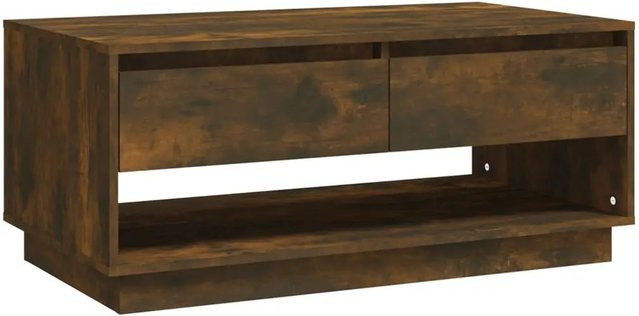 vidaXL Couchtisch in Räuchereiche, moderner Couchtisch aus Holzwerkstoff, Braun, B/T/H: 102,5 x 55 x 44 cm - Bild 1