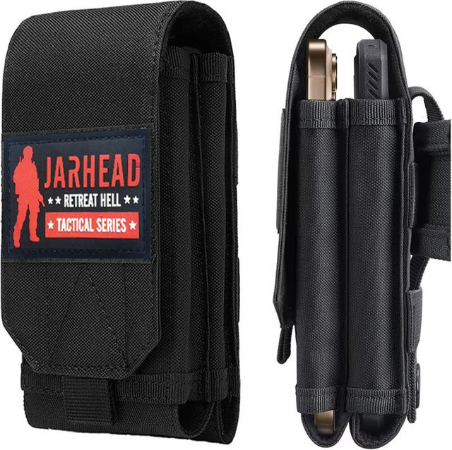 Jarhead Taktische Molle Doppelschichtige Handytasche in Schwarz als EDC- und Powerbank-Tasche für Outdoor und Wandern - Bild 1