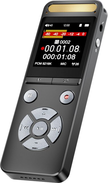 Famue L17 Professionelles Digitales Diktiergerät in Schwarz mit 9120kbps PCM Audio und HD Geräuschunterdrückung für Business und Interviews - Bild 1