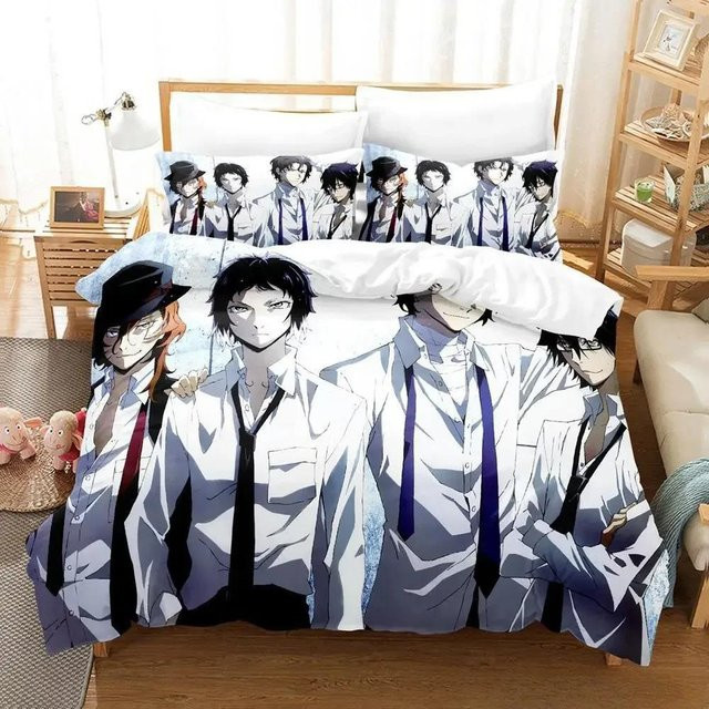 Bungou Stray Dogs S4 Bettwäsche-Set von Binchi Outdoor Product, mehrfarbig, Material: Mikrofaser-Polyester, B/H: 135 x 200 cm - Bild 1