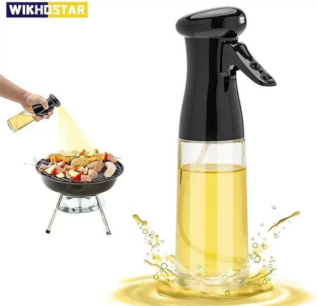 WIKHOSTAR Olivenöl-Sprühgerät aus Glas, transparente Öl-Sprühflasche für Essig und Backöl, 200 ml / 300 ml / 500 ml - Bild 1