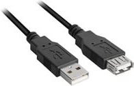 Sharkoon USB 2.0 Verlängerungskabel USB-A Stecker auf USB-A Buchse, Schwarz - Bild 1
