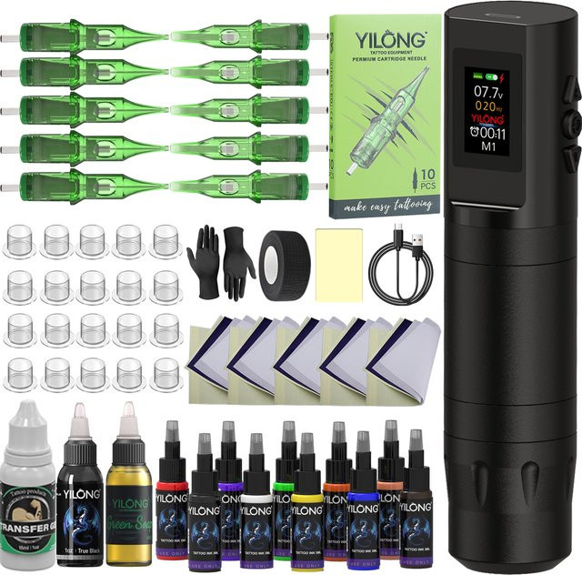 YILONG Tattoo-Pen-Set für Permanent Make-up, OLED-Display - Bild 1