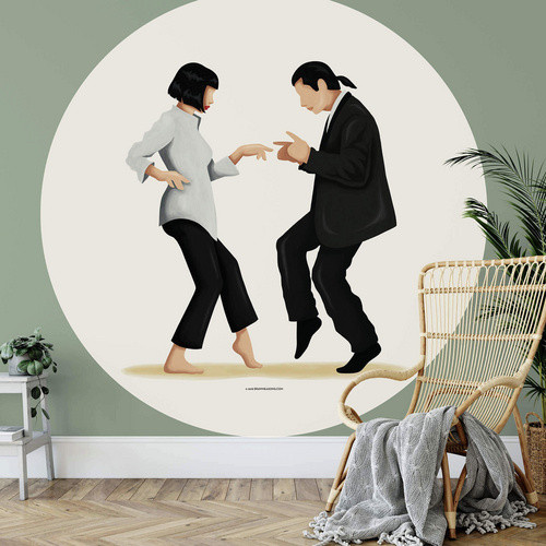 K&L Wall Art Vliestapete Tohme Retro Pulp Fiction, runde Wandgestaltung, mehrfarbig, matt - Bild 3