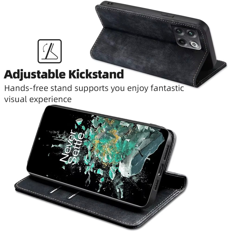 Magnetische Lederhülle für OnePlus 12 5G als Flip Cover Brieftasche mit Kartenfächern und RFID-Schutz in Schwarz oder Braun - Bild 5