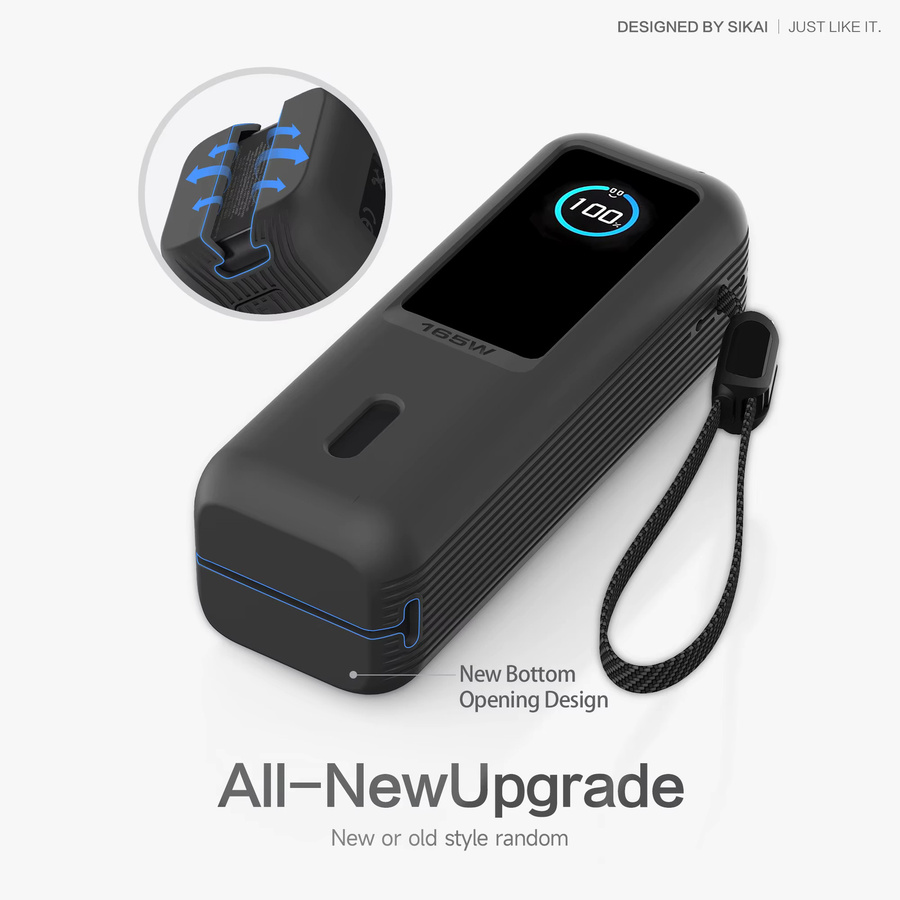 Anker Silikon-Schutzhülle in Schwarz für Zolo 25000mAh 165W Powerbank mit TF/SIM-Aufbewahrungstasche - Bild 3