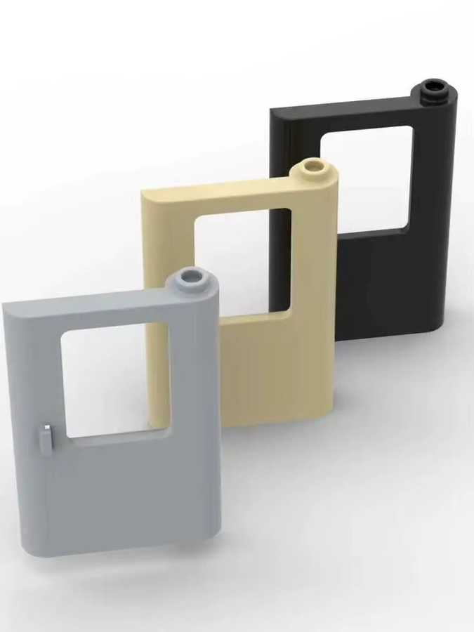 SixBricks Bausteine Tür 1x4x5, 10-teiliges Set, Grau - Bild 2