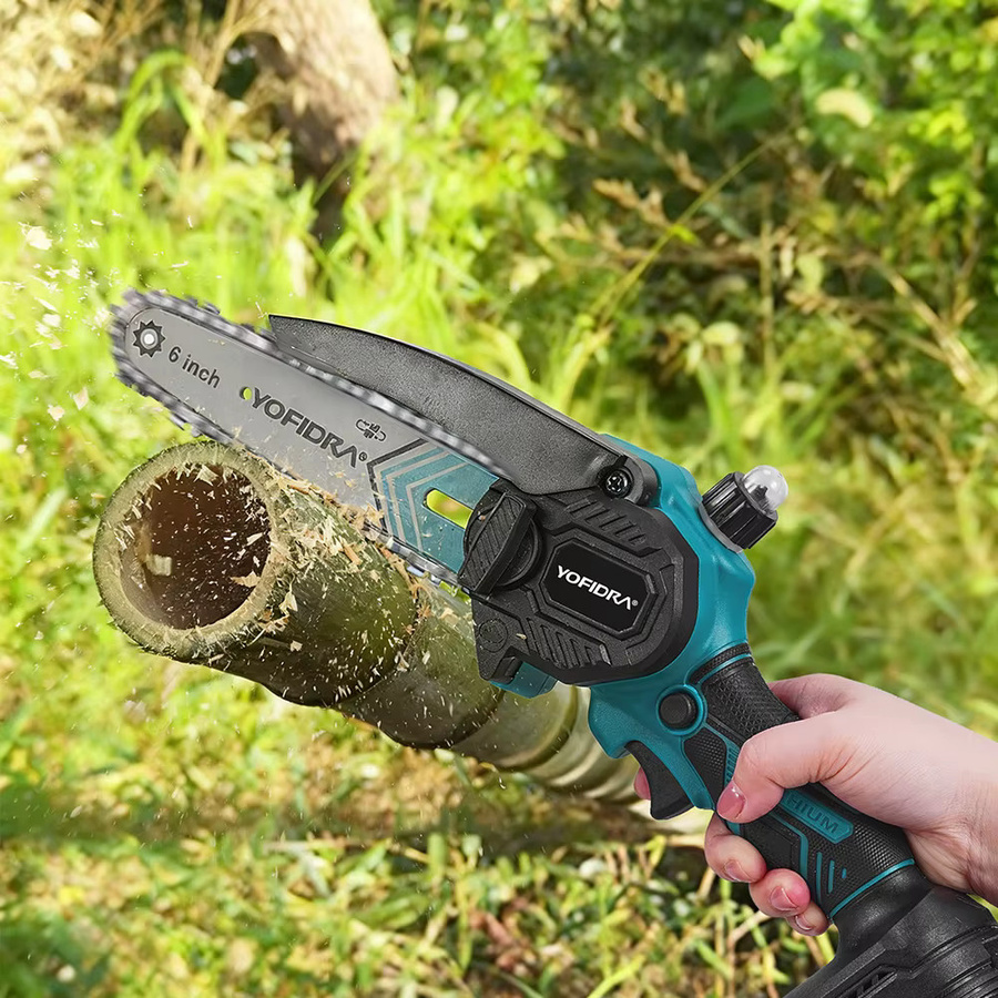 YOFIDRA Akku-Kettensäge 6 Zoll für Holzbearbeitung und Garten mit Kompatibilität für Makita 21 V Akkus - Bild 5
