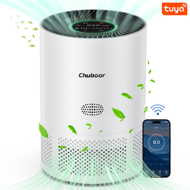 Chuboor Luftreiniger mit HEPA-Filter gegen Allergien und Tierhaare für das Schlafzimmer und Zuhause - Bild 1