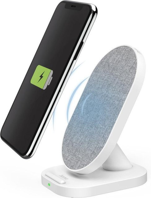 Hama Wireless Charger QI-FC10S-Fab kabellose Smartphone-Ladestation 10 W Weiß mit USB-A und USB-C - Bild 1