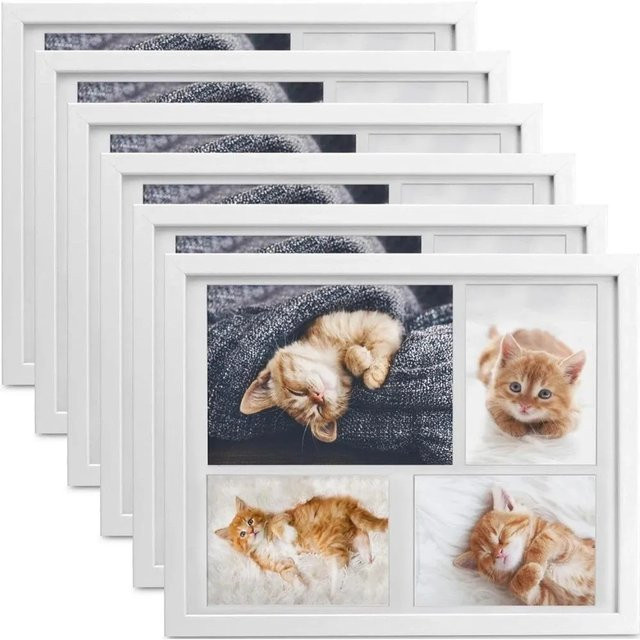 Bomoe Galeria Bilderrahmen Set in Weiß, 6-teilig mit 4 Rahmen für 15 x 21 cm und 2 Rahmen für 10 x 15 cm - Bild 1