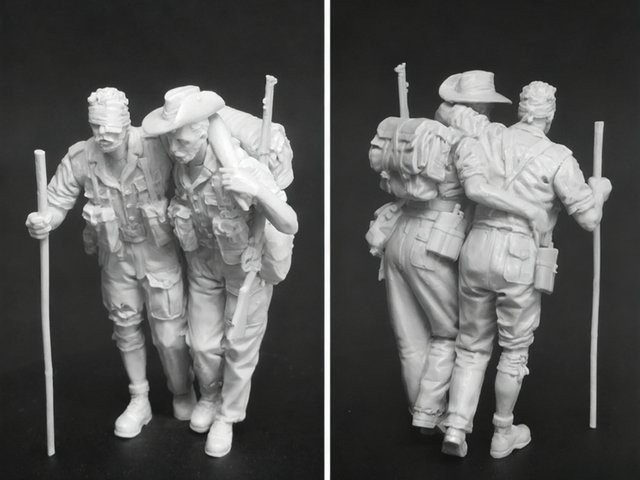 JIJIE Modellbausatz Soldat, 2-Figuren-Set, Maßstab 1:35, unmontiert und unbemalt - Bild 1