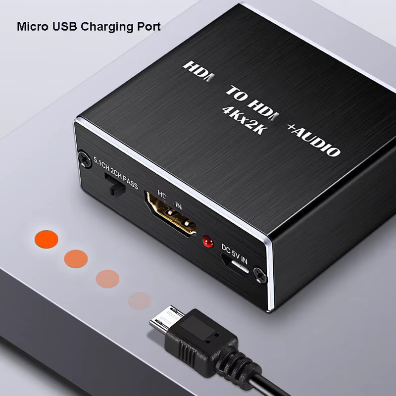 OULLX HDMI Audio Splitter und Video-Dekodierungs-Extraktor in Schwarz mit 4K UHD Unterstützung, HDMI zu 3.5mm Jack und SPDIF Stereo-Ausgang Konverter - Bild 4