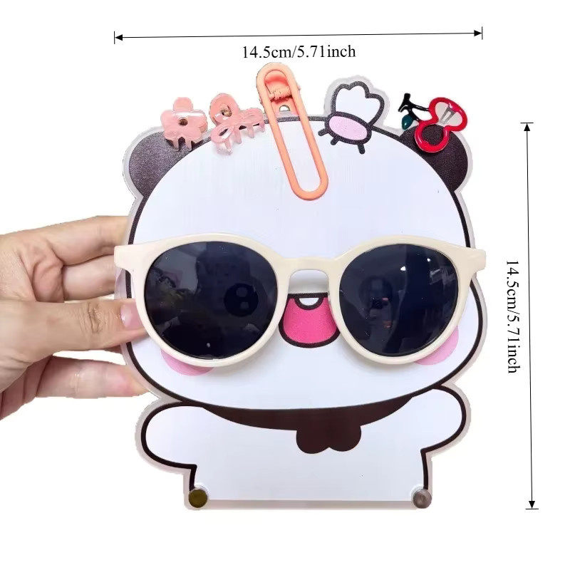 SHINEHENG Panda Bubu Dudu Haarnadel Organizer und Brillenhalter aus Acryl in Weiß als Desktop Ornament - Bild 1