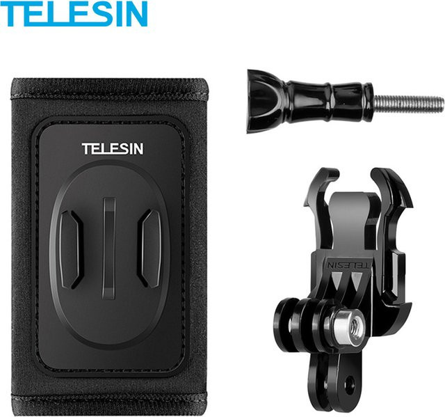 TELESIN Rucksack Schultergurt Halterung für GoPro Hero 13 12 11 10 9 8 Insta360 SJCAM EKEN Osmo Action Kamera Zubehör in Schwarz - Bild 1