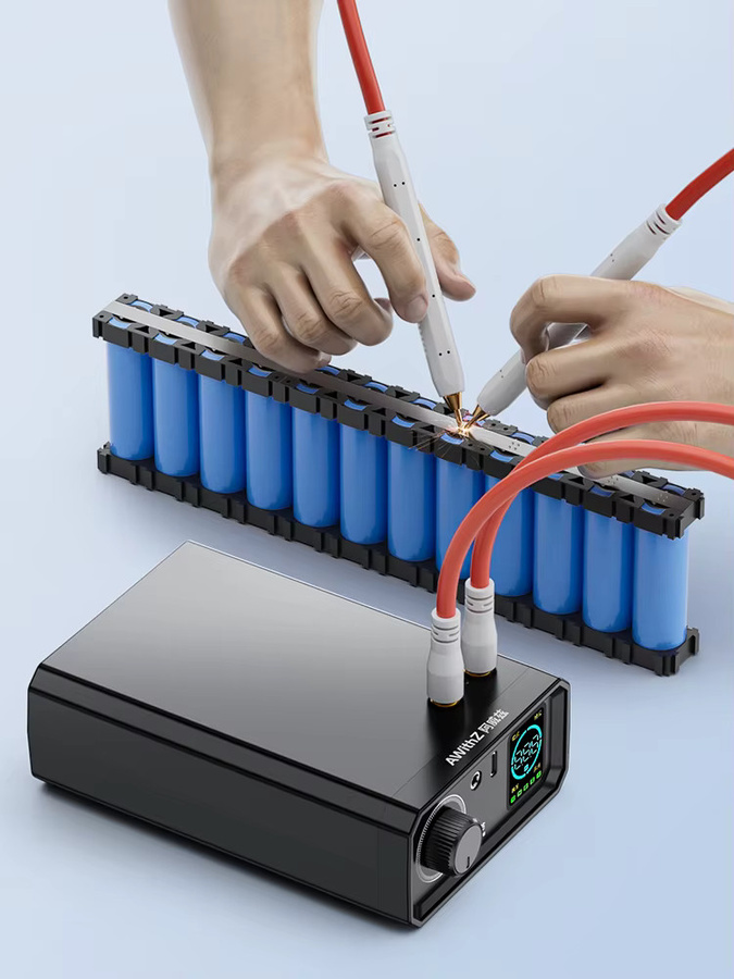Awithz Hochleistungs-Punktschweißgerät 9000W mit 1350A, tragbare Schweißmaschine mit Fußpedal für DIY 18650 Batterien - Bild 4
