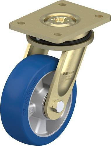 Blickle Lenkrolle LS-ALBS 150K in Blau und Silber aus Aluminium mit 150 mm Rad-Durchmesser und 500 kg Tragfähigkeit - Bild 1