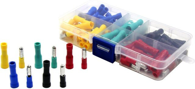 ELECAPITAL 100 Stück Stoß-Crimp-Anschluss isolierte elektrische Steckverbinder Kugeltyp Messing männlich und weiblich - Bild 1