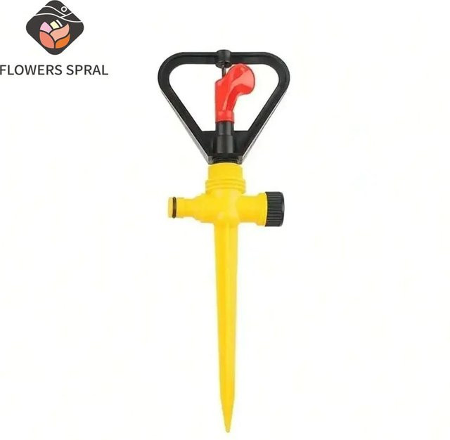 FLOWERS SPRAL Gartensprinkler 360 Grad Rotierendes Bewässerungssystem in Gelb und Schwarz für Garten und Gewächshaus - Bild 1