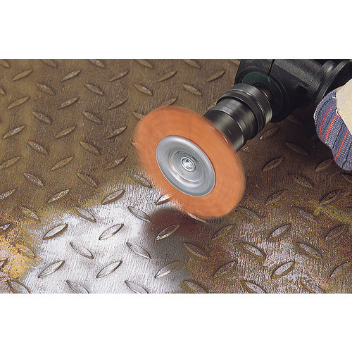 Wolfcraft Scheibenbürste aus Nylon für Metall und Holz, Durchmesser: 100 mm, rot/silber - Bild 1