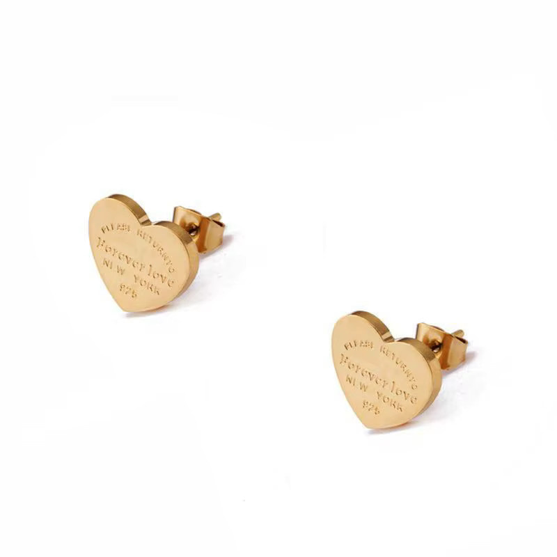 Merci girl Ohrstecker Edelstahl, Gold, Damen, Liebesherz - Bild 2