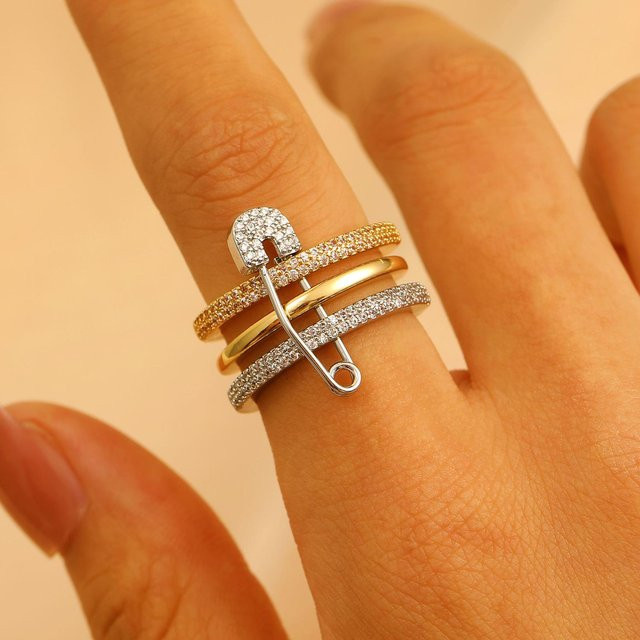 YULIN Ring, vergoldetes Kupfer, Zirkonia, Damen - Bild 1