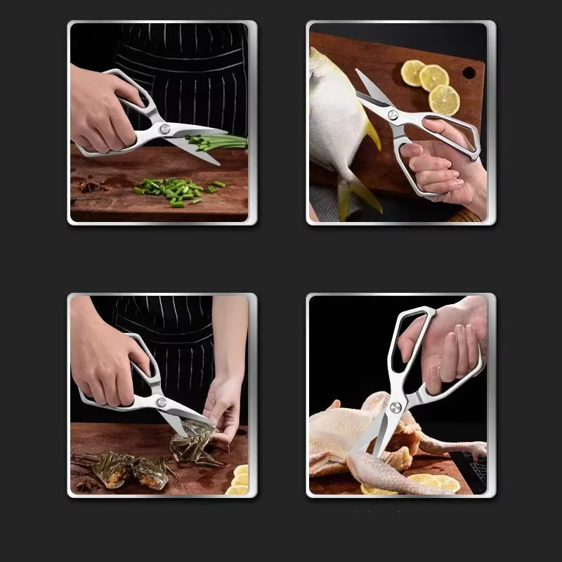 PLYS Küchenschere aus Edelstahl in Silber für Fleisch, Geflügel und Gemüse - Bild 5