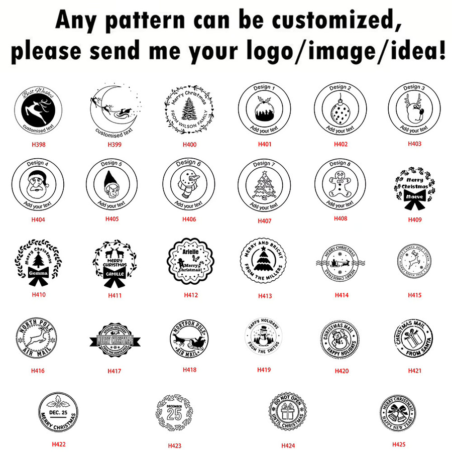 Personalisierter Wachssiegel Stempel mit individuellem Logo Design für Weihnachts-Grußkarten, Einladungen und DIY-Dekorationen - Bild 1