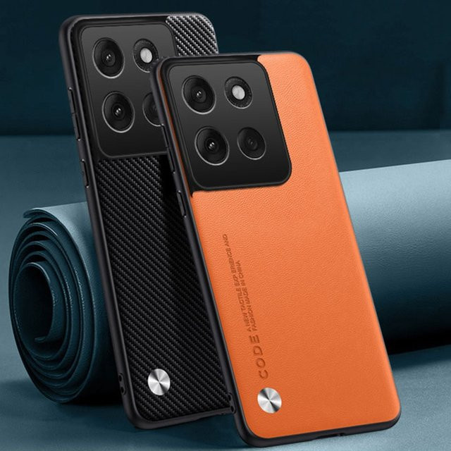 Luxus PU Leder Schutzhülle für Motorola Moto G86 Power und Motorola G86 5G Stoßfeste Silikon Handyhülle in Grün und Orange - Bild 1