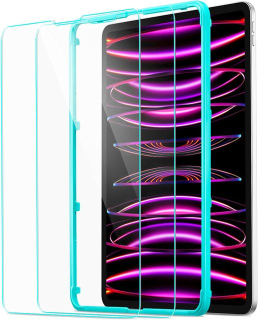 ESR Schutzfolie aus gehärtetem Glas für Apple iPad Pro 12.9 (2022, 2021, 2020), transparent, 2er-Set mit Vollverklebung - Bild 1
