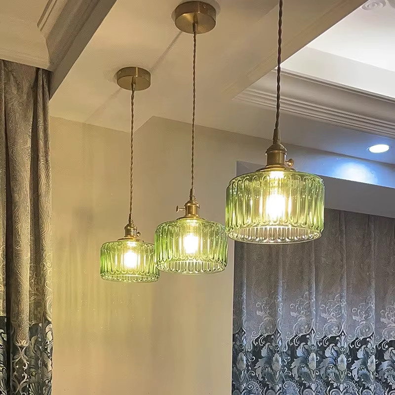 Ramalho Japanische Minimalistische Glas Pendelleuchte mit Messing in Gold und Transparent für Küche und Esszimmer, E27 - Bild 2