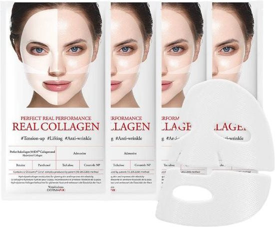 DERMAFIX Real Performance Kollagenmaske, 4 x 23g, mit Kollagen und Hyaluronsäure - Bild 1