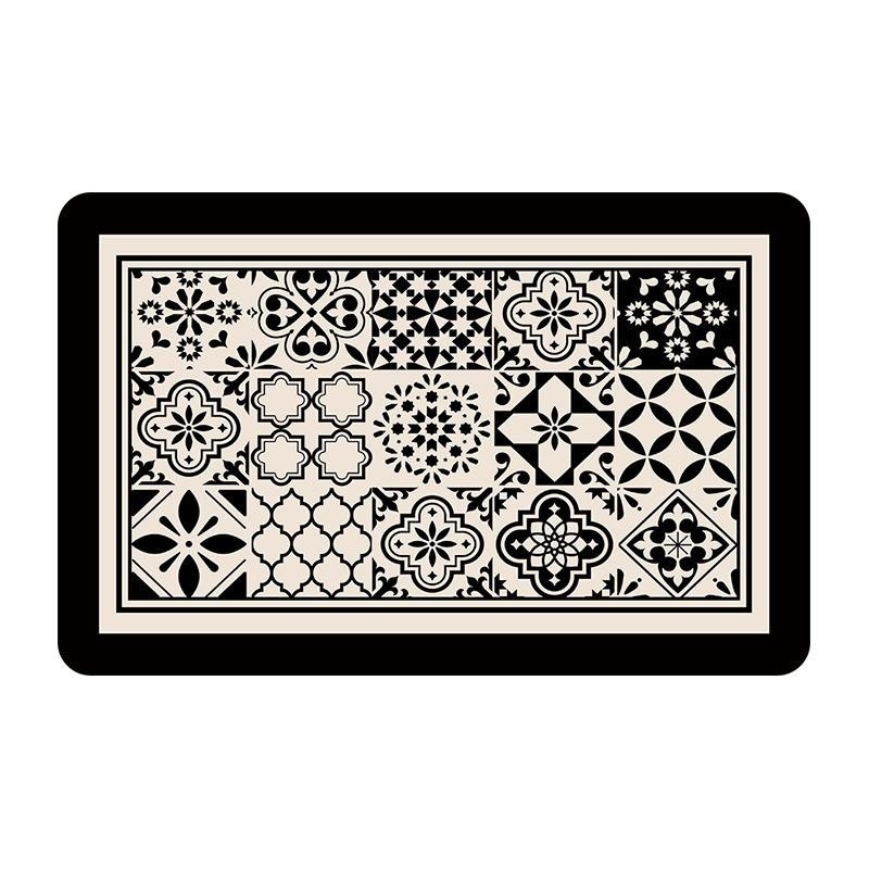 Yiran Furniture Badematte mit Blumenmuster, rutschfest und schnelltrocknend, B/H: 60 x 40 cm - Bild 1