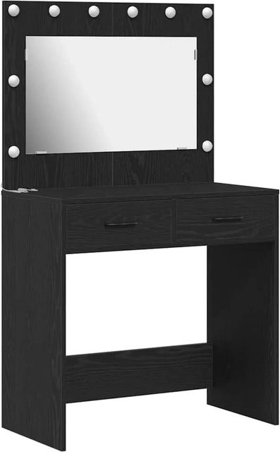 vidaXL Schminktisch in Schwarz und Eiche mit Hollywood-LED, B/T/H: 78,5 x 41 x 135 cm - Bild 1