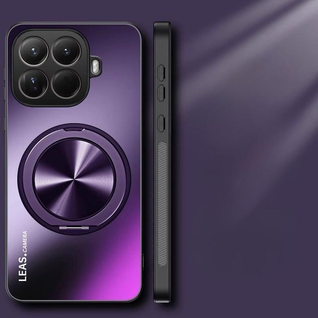 AG Mattes Case für Xiaomi 15T Pro mit magnetischem Ringständer und Kamera-Schutzhülle in Purple - Bild 1