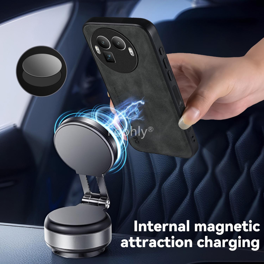 Magnetische Nubuk-Lederhülle für Realme GT 8 Pro Stoßfeste Schutzhülle - Bild 3