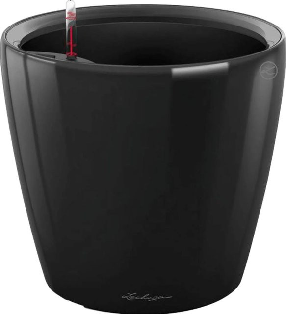 Lechuza Pflanzgefäß Classico Premium LS Tabletop Schwarz hochglanz Durchmesser: 22 cm, Höhe: 21 cm - Bild 1