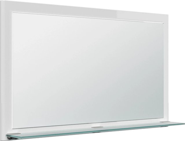 Posseik Spiegel Elite mit Glasablage in Weiß Hochglanz, Breite: 104 cm, Höhe: 60 cm - Bild 1