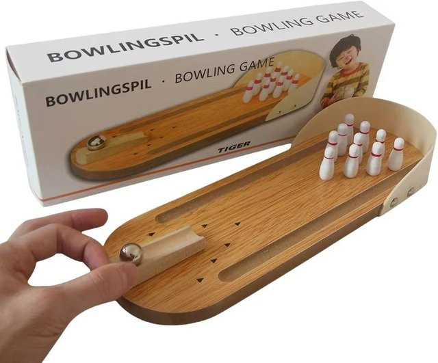 Meade Tisch-Mini-Bowlingspielset, Holz, Bunt / Mehrfarbig - Bild 1