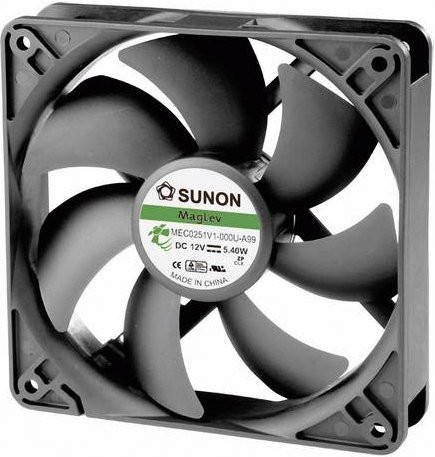 Sunon MEC0251V1-000U-A99 Axiallüfter 12 V/DC, Schwarz, B/T/H: 120 x 120 x 25 mm - Bild 1