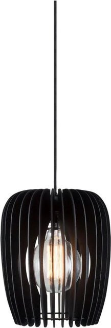 Nordlux Pendelleuchte Tribeca 24 in Schwarz mit Holzdetails und E27 Fassung - Bild 1