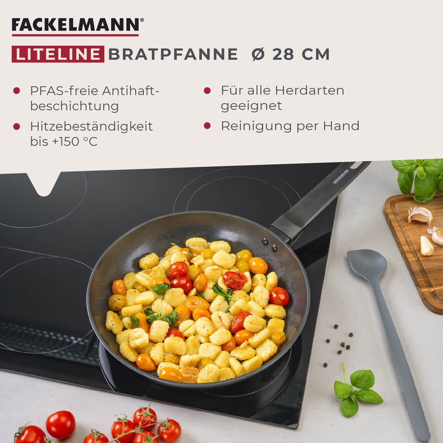 Fackelmann Bratpfanne Liteline mit Antihaftbeschichtung, Schwarz, Durchmesser: 28 cm - Bild 2