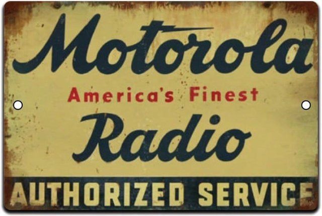 Motorola Radio Vintage Metallblechschild als Wanddekoration für Garage, Bar oder Mancave, B: 30,48 cm, H: 20,32 cm - Bild 1