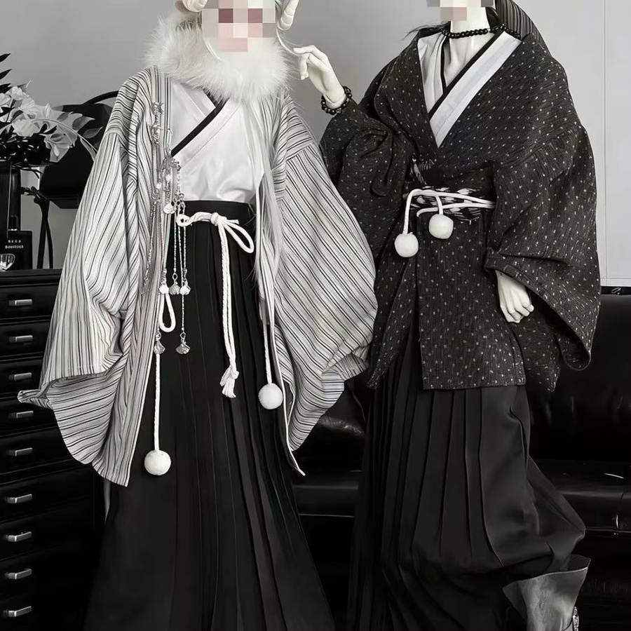 YUFEYN Japanischer Samurai-Kimono, Zubehör, Schwarz, ab 14 Jahren - Bild 3