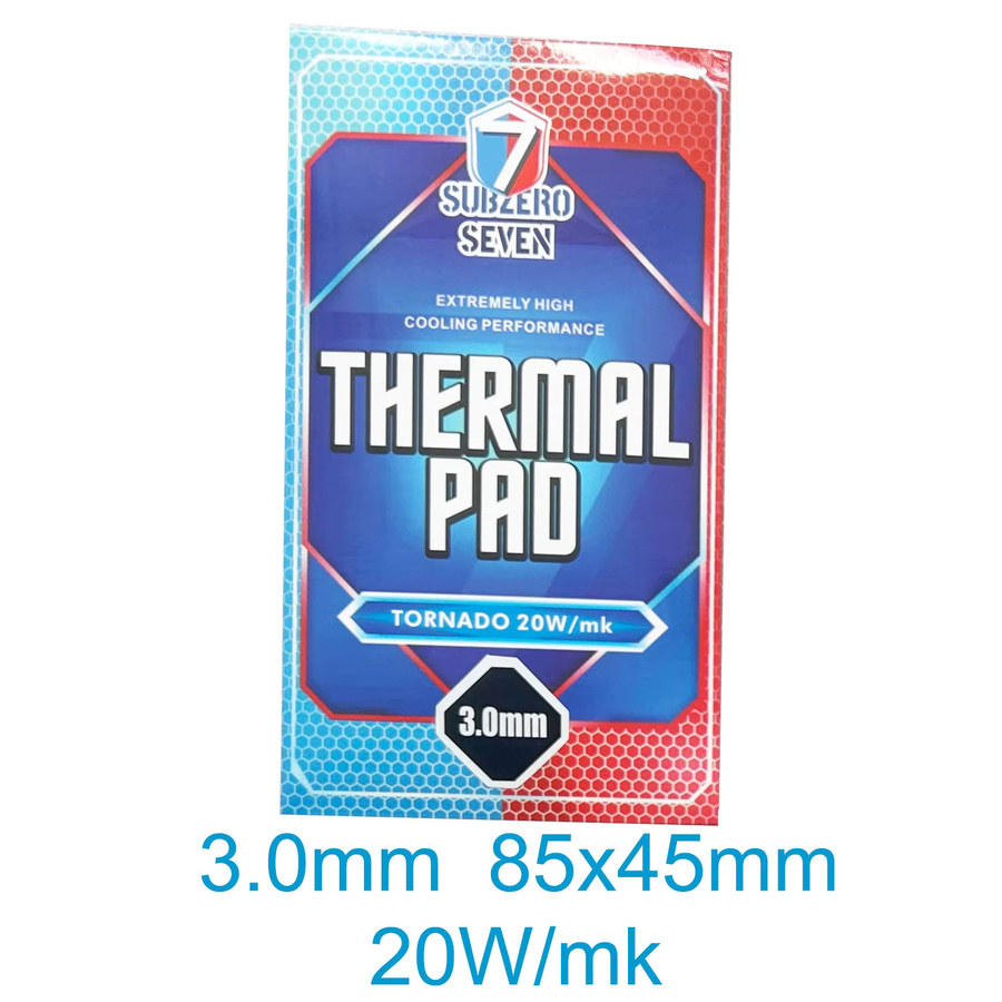 SubZero Seven Wärmeleitpad aus weichem Silikon für CPU GPU und Motherboard-Kühlung, 20W/mK, 100 x 100 mm und 85 x 45 mm - Bild 2