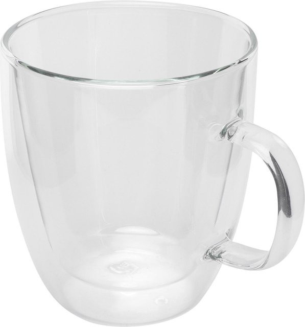 CosyHome Doppelwandige Glastasse mit Henkel in Weiß, 250 ml - Bild 1