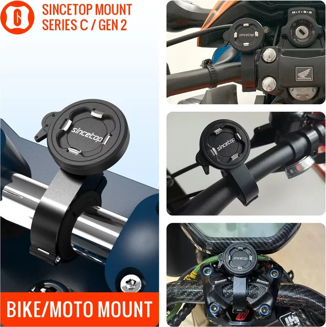 Sincetop Motorrad Telefonhalterung und Navigator Halterung für Lenker in Schwarz - Bild 1